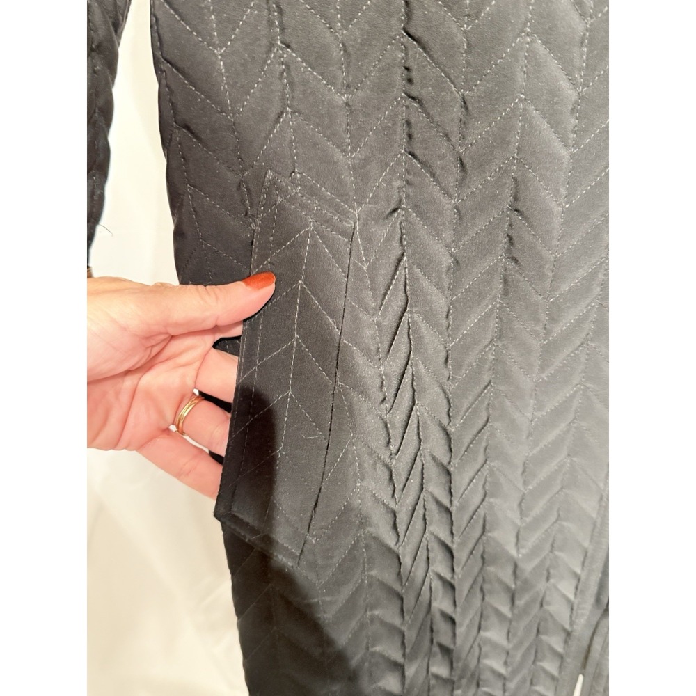 J GALLERY Reversible Jacket BLACK/BRONZE METALLIC Quilted Trench Rain XS NWT - Picture 3 of 12
